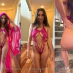 Christina Khalil See Through Pink Lingerie Video Leaked