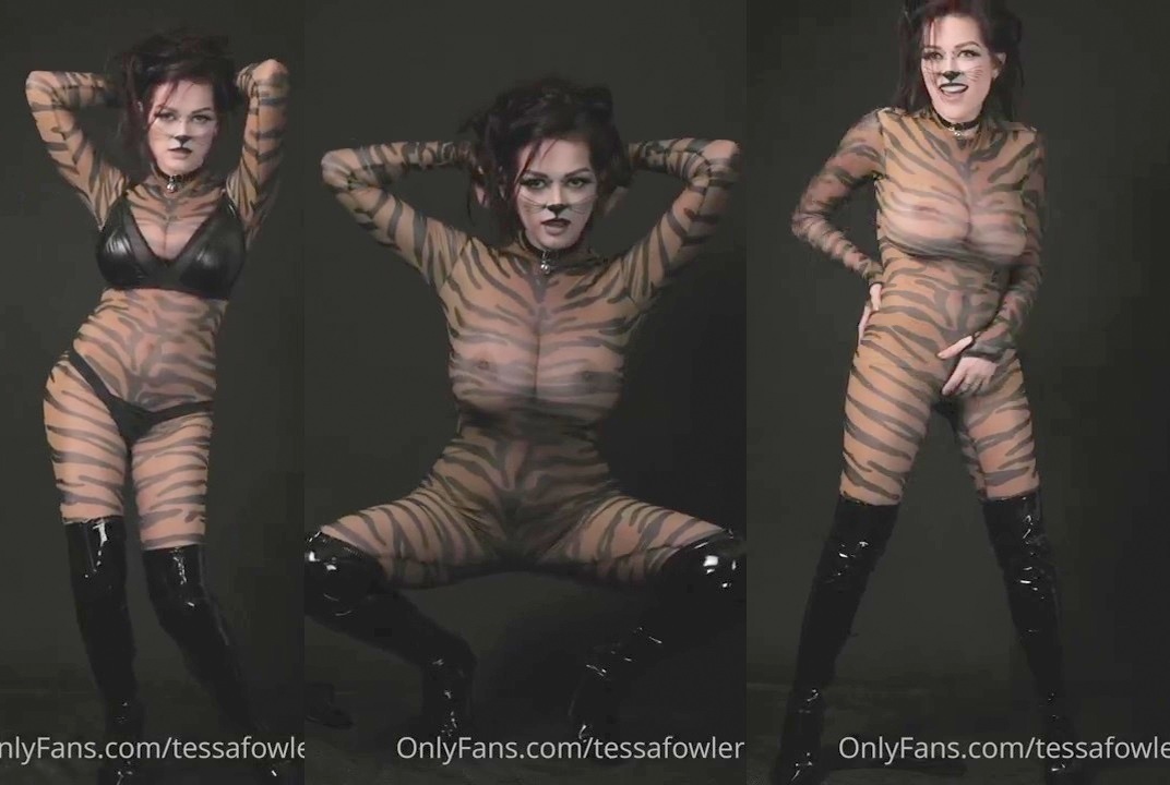 Tessa Fowler See Through Halloween Cat Costume Video Leaked